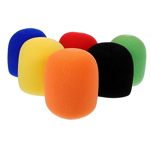 KICHOUSE 6Stücke Mikrofonabdeckungen Bühnenmikrofon Schwammabdeckungen Pop Filter Für Mikrofone Optimaler Schutz Gegen Wind von KICHOUSE