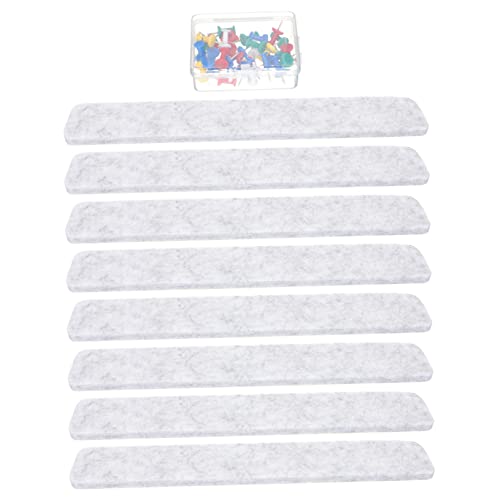 KICHOUSE 8 Stück Filz Nachrichtentafel Filz Pinnwand Memoboard Streifen Pinnwände Für Wände Zum Aufhängen Abnehmbare Dartscheibe Stiftnägel Whiteboard Radiergummi Schwarzer von KICHOUSE