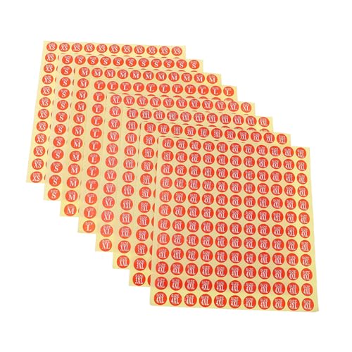 KICHOUSE 80 Blatt Größenaufkleber Etiketten Der Kleidungsgröße Aufkleber Für Hosengrößen Vinyl Aufkleber Für Bekleidungsetiketten Aufkleber Für Kleidungsetiketten Papier Rot von KICHOUSE