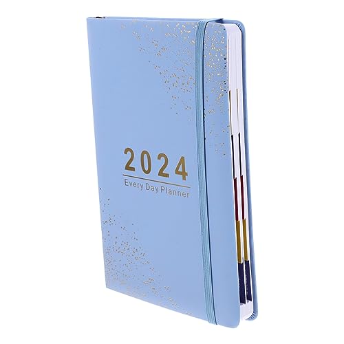 KICHOUSE Agendabuch 2024 Schreibtischkalender Planer Zu Tun Agenda Notizblock Hochschulplaner Tagesplaner Notizblock Notizbuch Planer-aufkleber Zeitplan Monatsplaner Sky-blue Papier von KICHOUSE