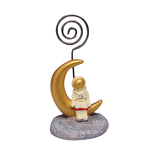 KICHOUSE Astronauten Visitenkartenhalter Süßer Foto Clip Halter Schreibtisch Memo Kartenhalter Notiz Clip Desktop Fotohalter Clips Ordner Organizer Für Den Schreibtisch Thema von KICHOUSE