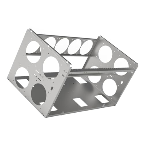 KICHOUSE Aufbewahrungsbox für Grafikkarten Gestell Mining Equipment Frame GPU Mining Frame Stackable Mining Frame Grafikkarten-Aufbewahrungsrahmen Grafikkartenhalterung sgcc-Platte Silver von KICHOUSE