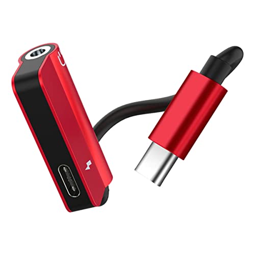 KICHOUSE Kopfhöreradapter Headphone Splitter verlängerungskabel für kopfhörer Headphone Adapter kopfhörer verlängerungskabel C verdrahtet Audio- Kopfhörerkonverter 2-in-1-Adapter TPE rot von KICHOUSE
