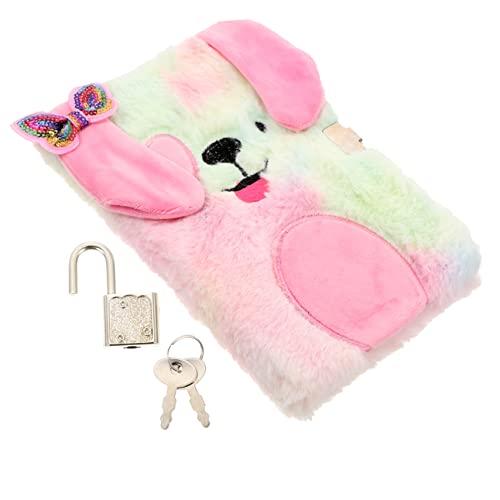 KICHOUSE Notizblock mit Schloss Geheimes Tagebuch für Mädchen Tagebuch-Notizbuch für Kleines Notizbuch sperren Fuzzy-Notizbuchsperre süßes stationäres Papier Colorful von KICHOUSE