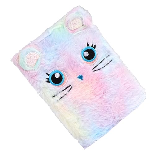 KICHOUSE Rosa Notizblock Cartoons Süß Hallo Notizbuch Plüsch Flauschige Katze Flauschiges Fell Schuljournal Notizbuch Mädchen Tagebuch Notizblöcke Bunt von KICHOUSE
