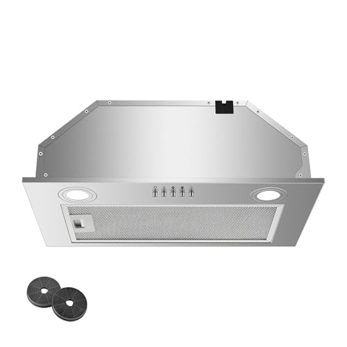 KICHPOWER Dunstabzugshaube 52cm, Einbau Abzugshaube 300m³/h Luftstrom, 3 Leistungsstufen, Abluft/Umluft mit Aktivkohlefilter, LED-Beleuchtung, Edelstahl-Dunstabzug, 3-lagiger Aluminium Filter KICHPOWER Dunstabzugshaube 52cm, Einbau Abzugshaube 300m³/h Luftstrom, 3 Leistungsstufen, Abluft/Umluft mit Aktivkohlefilter, LED-Beleuchtung, Edelstahl-Dunstabzug, 3-lagiger Aluminium Filter von KICHPOWER