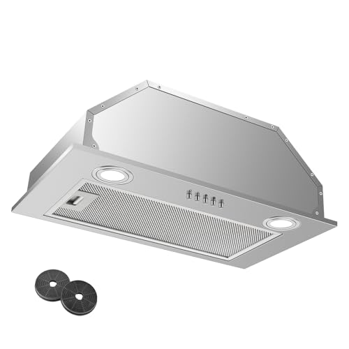 KICHPOWER Einbau Dunstabzugshaube 52cm, Abzugshaube 300m³/h, 3 Leistungsstufen, Abluft/Umluft mit Aktivkohlefilter, LED-Beleuchtung, Edelstahl Einbauhaube,Ablufthaube,Umlufthaube KICHPOWER Einbau Dunstabzugshaube 52cm, Abzugshaube 300m³/h, 3 Leistungsstufen, Abluft/Umluft mit Aktivkohlefilter, LED-Beleuchtung, Edelstahl Einbauhaube,Ablufthaube,Umlufthaube von KICHPOWER