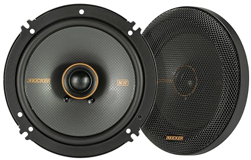 KICKER 51KSC6504 Coaxial Speaker System, 2-Way Design, One (1) Pair, 6.5" (160mm) Polypropylene Woofer/Midrange, 3/4" (20mm) Silk-Dome Tweeters, 100 Watts RMS, 200 Watts Peak von KICKER