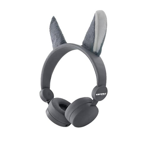 KIDYWOLF Kind-Audio-Kopfhörer die gemeinsame nutzung von Musik mit Einer begrenzten Lautstärke von 85 dB (Wolf) von KIDYWOLF