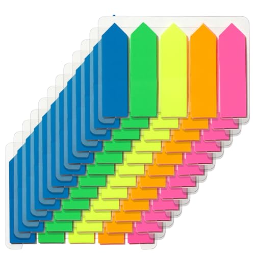 KIFZM 6000 Stück Pfeil Index Marker, 48 Sets in 5 Farben,wiederverwendbare Haftfahnen, einfache Index-Tabs, Haftnotizen,Seitenmarker Zum Hervorheben von Informationen in Verträgen,Büchern oder Akten KIFZM 6000 Stück Pfeil Index Marker, 48 Sets in 5 Farben,wiederverwendbare Haftfahnen, einfache Index-Tabs, Haftnotizen,Seitenmarker Zum Hervorheben von Informationen in Verträgen,Büchern oder Akten von KIFZM