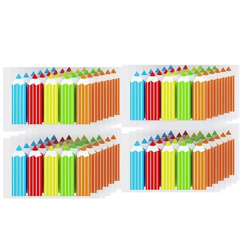 KIFZM 1800 Stück Bleistift Index Marker,24 Sets in 5 Farben,wiederverwendbare Haftfahnen,einfache Index-Tabs, Haftnotizen,Seitenmarker Zum Hervorheben von Informationen in Verträgen,Büchern oder Akten von KIFZM