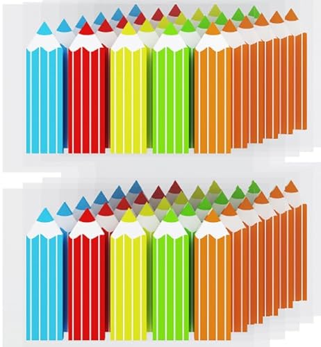 KIFZM 900 Stück Bleistift Index Marker,12 Sets in 5 Farben,wiederverwendbare Haftfahnen, einfache Index Tabs, Haftnotizen,Seitenmarker Zum Hervorheben von Informationen in Verträgen,Büchern oder Akten von KIFZM