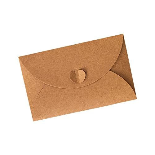 KIKAPA Braune Kraftpapier-Umschläge, Retro-Stil, Kraftpapier für Geschenkkarten und Visitenkarten, 17,5 x 11 cm, 100 Stück von KIKAPA