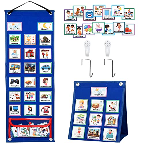 KIKIGOAL Kalender Kinder, Autismus Kinder Kalender Visueller Zeitplan mit 70-Stück deutsche Routine Karten und Klettverschluss Punkte, Vision Board Wochenplaner Routine Zeitplan Karten für Home School KIKIGOAL Kalender Kinder, Autismus Kinder Kalender Visueller Zeitplan mit 70-Stück deutsche Routine Karten und Klettverschluss Punkte, Vision Board Wochenplaner Routine Zeitplan Karten für Home School von KIKIGOAL