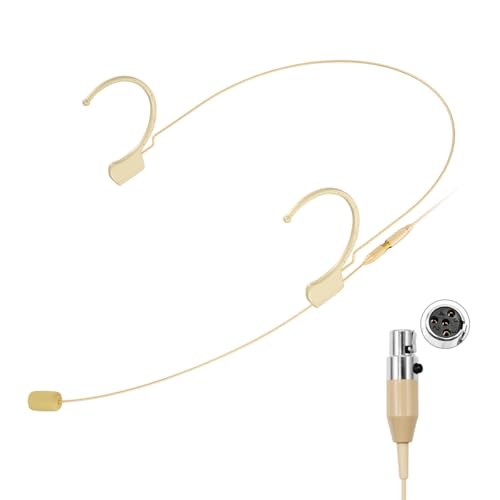 KIMAFUN Headset Mikrofon Professionelles Ohrhörer-Kondensatormikrofon zum Über-Ohr-Hängen, Kompatibel mit SHU_re Wireless System Bodypack-Sender, Beige, HC-810 D4 KIMAFUN Headset Mikrofon Professionelles Ohrhörer-Kondensatormikrofon zum Über-Ohr-Hängen, Kompatibel mit SHU_re Wireless System Bodypack-Sender, Beige, HC-810 D4 von KIMAFUN