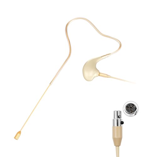KIMAFUN Ohrset-Mikrofon Headset Einzel-Ohrhörer Ohrbügel, Über dem Ohr Hängendes Kondensatormikrofon Kompatibel mit SHU_RE Wireless System Bodypack-Sender, Beige, Mini XLR TA4F, HC-830 D4 KIMAFUN Ohrset-Mikrofon Headset Einzel-Ohrhörer Ohrbügel, Über dem Ohr Hängendes Kondensatormikrofon Kompatibel mit SHU_RE Wireless System Bodypack-Sender, Beige, Mini XLR TA4F, HC-830 D4 von KIMAFUN