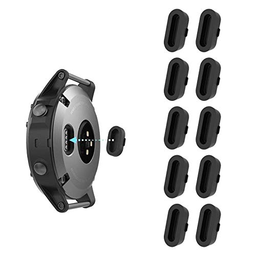 KIMILAR 10 Pcs Silikon Staubstecker Kompatibel mit Garmin Vivoactive 3/3 Music/Trainer/Fenix 5/5S/5X Plus, Fenix 6/6S/6X Pro,Fenix 7/7X/7S/Forerunner 935 245, Anti-Staub Ladegerät Port Staub Stecker von KIMILAR