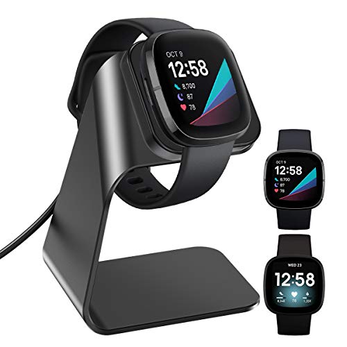 KIMILAR Ladegerät Kompatibel mit Fitbit Versa 4 /Sense 2/ Fitbit Versa 3 /Sense Ladestation, Prämie Aluminiumlegierung USB Ladekabel Charger Dock Kompatibel mit Fitbit Sense 2 / Versa 4 Smartwatch von KIMILAR