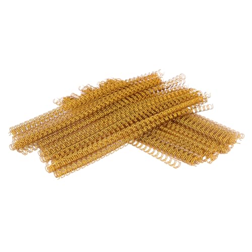 100 Stück Spiralbindung, Doppeldrahtrücken, 20 Blatt Kapazität, Spulen 3, 1 Teilung, Kämme, Rücken 34, 6,4 Mm Durchmesser, Set-Set für Papier, Gold (KIMISSbf0ty8hq71-11) von KIMISS