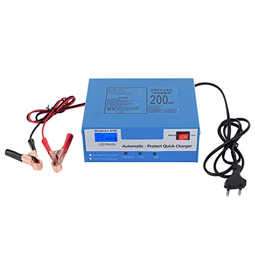 12V / 24V Autobatterie-Ladegerät,Universal Blei-Säure-Akkuladegerät,Starthilfe Impuls Reparatur für Auto(European Plug 110-240V) von KIMISS