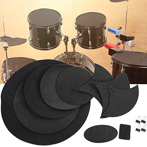 14 PCs Drum Practice Pad Set - EBR Material Drum Stummschaltpads mit Clips für Schlagzeuger - Ruhiger Schalldämpfer für die Heimübung 14 PCs Drum Practice Pad Set - EBR Material Drum Stummschaltpads mit Clips für Schlagzeuger - Ruhiger Schalldämpfer für die Heimübung von KIMISS