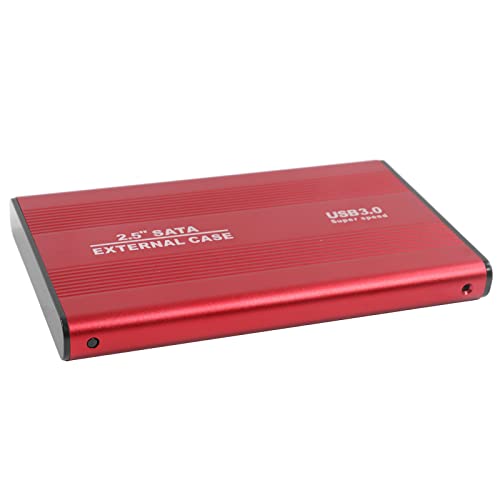 2,5-Zoll-Festplattengehäuse, 4 TB, LED-Anzeige, Aluminium, USB 3.0, Externe Gehäuse, Gehäuse mit Hot-Swap-fähigem Gehäuse für Laptop, Desktop, Rot, 5 Gbit/s-Anschluss, Festplatte von KIMISS