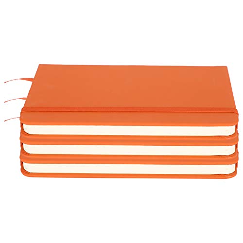 3 Stück PU A6, Tagebuch, Schreibwaren, Büro, Schulbedarf, Schwarze Notizbücher und Schreibblöcke, Business-Notizblock, Hardcover-Riemen-Notizbuch (ORANGE) von KIMISS