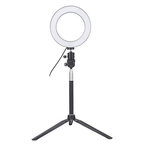 6-Zoll-LED-Foto-Fülllicht, KIMISS Ringlicht-Stativ, USB-Foto-Selfie-Ringlicht, Tragbare Studioleuchten, LED-Fülllicht + Desktop-Stativ + Selfie-Stick von KIMISS