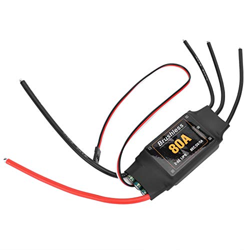 80A Bürstenloser ESC -Speed ​​-Controller für RC -Flugzeug, Hubschrauber und Flugzeug Hohe Zuverlässigkeit mit Multi Schutz Merkmalen ((80a)) von KIMISS