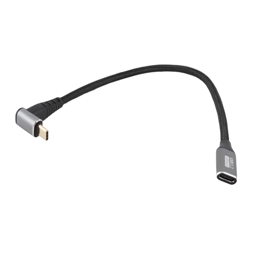 90 Grad USB C 3.2 Männlich an Weibliches Kabel, Schnelles Laden von 100W Stromversorgung, 10 -Gbit/S -Datenübertragung, Kompatibel mit Dampfdeck und Mehr (25CM) von KIMISS