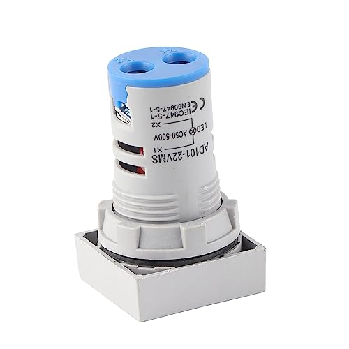 AC 50-500V LED -Voltmeter -Indikatorlicht Mini Digital Display Square Signal Lampe für Elektrische Geräte, Geringem Stromverbrauch (BLUE) von KIMISS