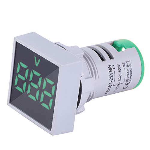 AC 50-500V LED -Voltmeter -Indikatorlicht Mini Digital Display Square Signal Lampe für Elektrische Geräte, Geringem Stromverbrauch (GREEN) von KIMISS