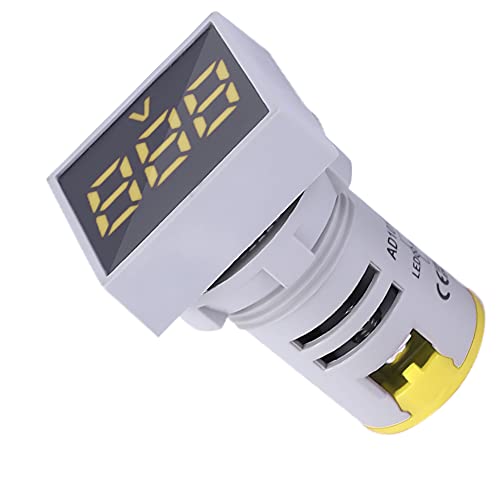 AC 50-500V LED -Voltmeter -Indikatorlicht Mini Digital Display Square Signal Lampe für Elektrische Geräte, Geringem Stromverbrauch (YELLOW) von KIMISS