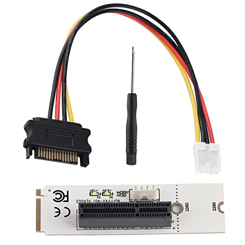 Adt Link R43Sg Ngff zu Pci E Adapter Ngff M.2 Key M zu Pci E 4X Riser Card Adapter W LED Spannungsanzeige Stromkabel (Whiteboard mit SATA-Kabel) von KIMISS