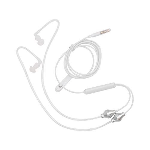 Air Tube Kopfhörer, Kopfhörer W Freisprechmikrofon Cerradura Unsichtbare Ohrhörer Verkabelt für Samsung 3,5 Mm Klinke (weiß) (Weiss) von KIMISS