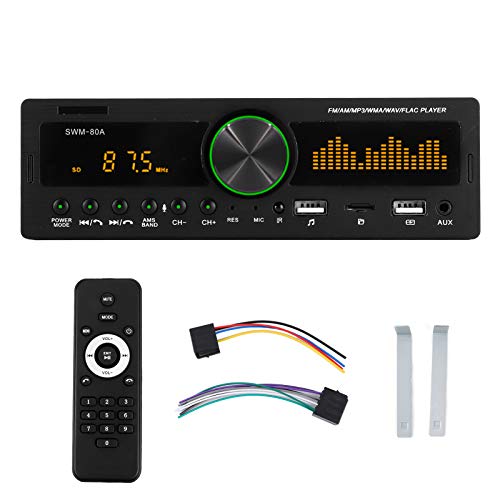 Autoradio Bluetooth Autoradio mit Bluetooth Freisprecheinrichtung, Auto MP3-Player, 12V 1 DIN Bluetooth MP3 o Player mit Fernbedienungsunterstützung für die Sprachsteuerung SWM-80A(B) von KIMISS