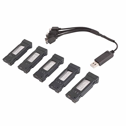 B07sllvq2q 3,7 V 1200 MAh Lithium, RC-Drohne mit 5-in-1-Ladekabel für E58 L800 JY019 Quadcopter Ersatzteil B07sllvq2q 3,7 V Akku Tragbar von KIMISS