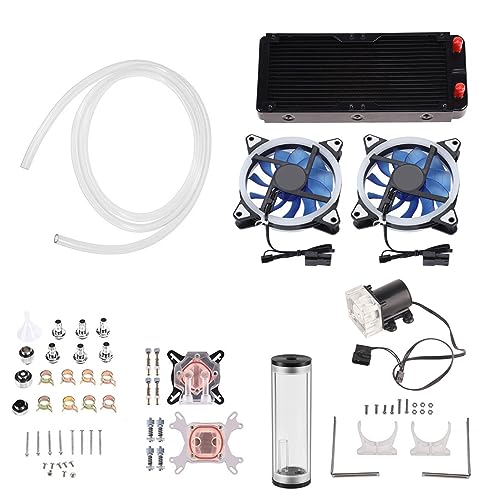 DIY 240 Mm CPU/GPU -Wasserkühlkit - Pumpe, Reservoir, LED Lüfter und Kühlkörper für übertaktete Systeme DIY 240 Mm CPU/GPU -Wasserkühlkit - Pumpe, Reservoir, LED Lüfter und Kühlkörper für übertaktete Systeme von KIMISS