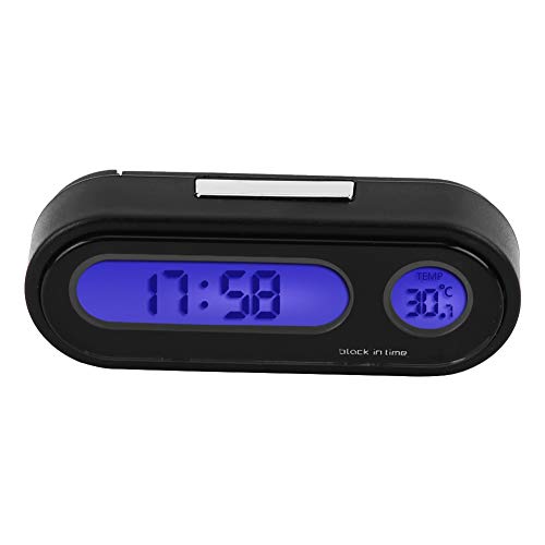 Digital Thermometer Voltmeter Monitor Clock,Duokon 2 in 1 Auto Fahrzeug Innenraum Mini elektronische Uhr Digitaluhr Thermometer Voltmeter von KIMISS