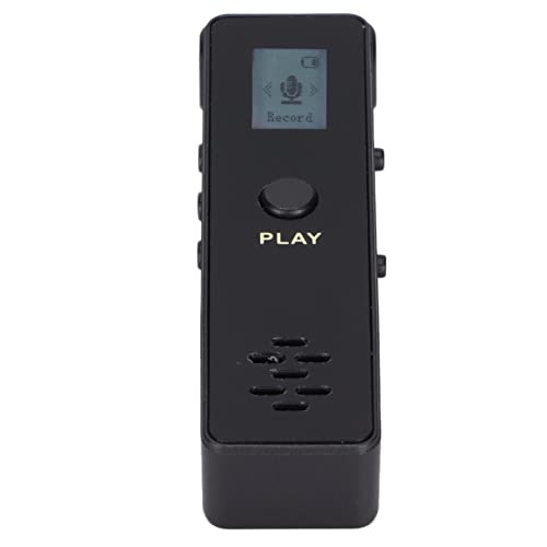 Digitaler Voice Recorder, Gerät Zur Rauschunterdrückung von Audioaufnahmen mit Stereobildschirm und MP3-PlayerSilver (Schwarz) von KIMISS