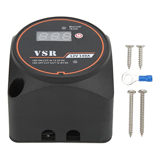 Dual Battery Isolator, KIMISS 12V 140A Spannungsempfindliches Relais VSR mit Display für ATV UTV RV (ABS) von KIMISS