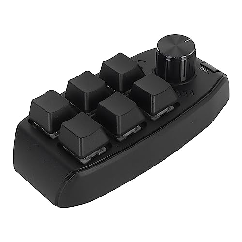 Einhändige Mechanische Tastatur, Tastatur 6 Tasten, 1 Knopf, Roter Schalterstecker, Einhändige Gaming-Tastaturen mit Programmierbarem Makro, Multifunktional für Büromedien, von KIMISS