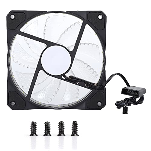 Gehäuselüfter Computer, Zubehör 3-Draht 15 Licht Stumm Kühler PC LED Streamer Bunt 12CM15 Hellweiß (15 Lichter weiß) von KIMISS