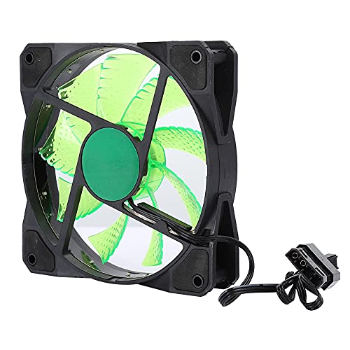 Gehäuselüfter Computer, Zubehör 3-Draht 15 Licht Stumm Kühler PC LED Streamer Bunt 12CM15 Hellweiß (15 leuchtet grün) von KIMISS