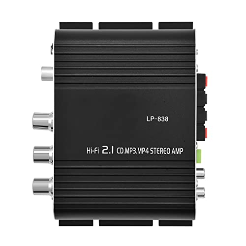 HiFi 2.1, Car Home Audio Power Amplifier LP 838 Lepy Stereo Bass Auto -Verstärker für Digital Amp Silber (Schwarz) von KIMISS