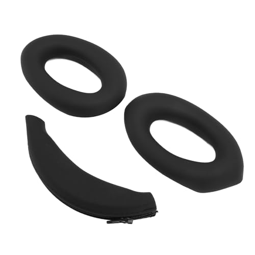 Hochkompatibilität Earpads Deckungsstirnband -Pad -Set Ersatz -Silikonkopfhörer für WH -1000xm4 WH -1000xm3 Kopfhörer Hochleistungs -Earpads (Black) von KIMISS