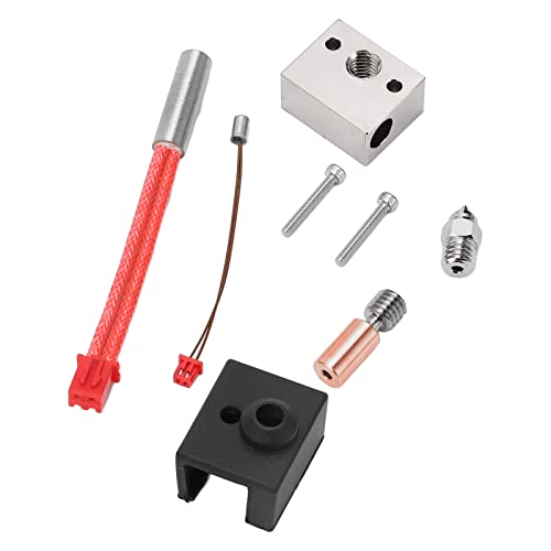 Hotend Ender 3 S1 Tioy Ender 3 S1 Pro Termistor 3D-Drucker Hotend Kitetal Heizblock Halsrohr Heizdüse Extruderteile für Ender 3 S1 24V 40W 300℃ Heizblock-Kit von KIMISS