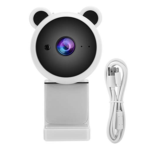 KIMISS 1080P HD USB, Digital Webcam Rosa Webcam Computerkamera Video Eingebautes Mikrofon für Live-Übertragung (Weiß) (Weiss) von KIMISS