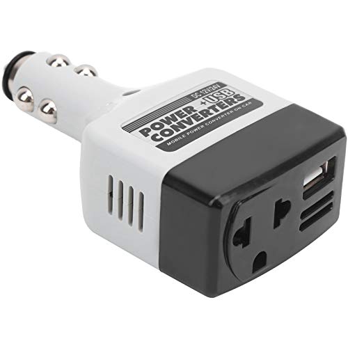 KIMISS 10W Auto-Wechselrichter, 12V bis 220V Mobiler Stromrichter USB-Autoladegerät-Adapter zum Aufladen von Mobiltelefonen (schwarz) von KIMISS