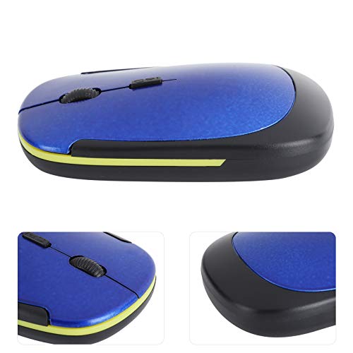 KIMISS 2.4G Wireless Mouse, Optischer USB-Empfänger Notebook Leadall Black Wireless Einstellbare Maus Computerzubehör 1600dpiBlack (Blau) von KIMISS